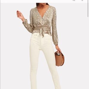 Intermix Flora Polka Dot Silk Blouse